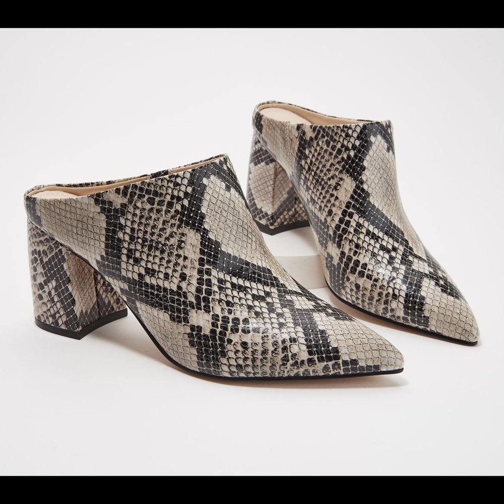 Marc Fisher Ragni Snake Print Pointed Mule - image 1